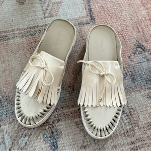 J Slides Cream Slip On Mules sz 9